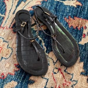 Tory birch black t strap sandals size 9.5